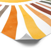 Zonnige Zon met Levendige Stralen Poster (Hoek)