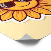Zonnige zonnebloem met zonnebril poster (Hoek)