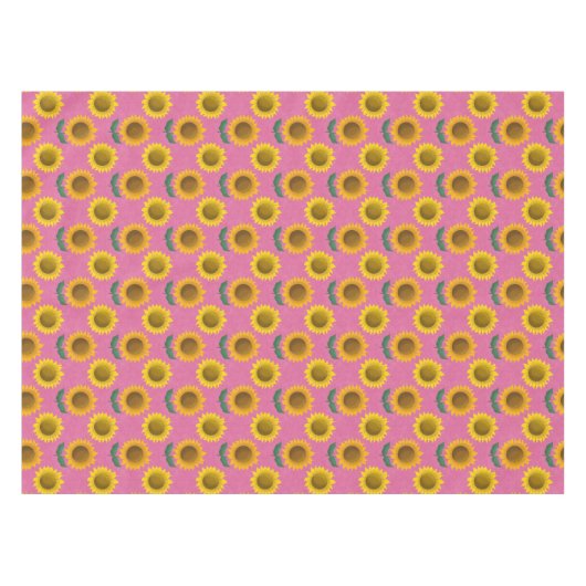 Zonnige zonnebloem - roze tafelkleed (Voorkant (Horizontaal))