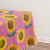 Zonnige zonnebloem - roze tafelkleed (Voorbeeld)