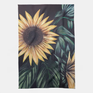 Zonnige Zonnebloem Schildering Botanische Boerderi Theedoek