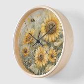 Zonnige Zonnebloem Wandklok (Hoek)