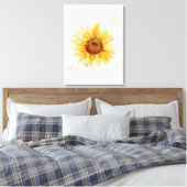 Zonnige Zonnebloem Waterverf Canvas Afdruk (Insitu (Slaapkamer))