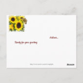 Zonnige Zonnebloemen Dank Je Christelijke Vriend Briefkaart (Achterkant)