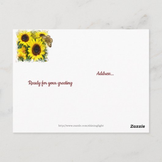 Zonnige Zonnebloemen Dank Je Christelijke Vriend Briefkaart (Achterkant)