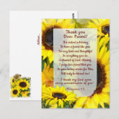 Zonnige Zonnebloemen Dank Je Wel Christelijke Vrie Briefkaart (Voorkant / Achterkant)