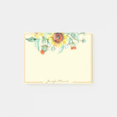 Zonnige zonnebloemen gepersonaliseerd post-it® notes (Voorkant)