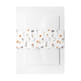 Zonnige zonnebloemen & wilde bloemen herfstbruilof uitnodigingen wikkel