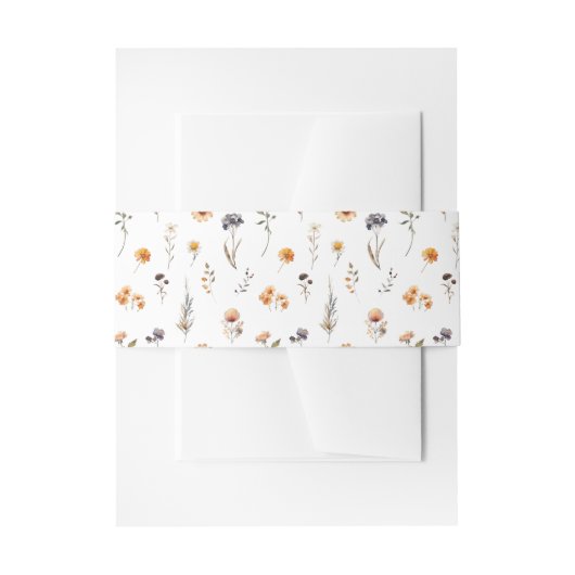 Zonnige zonnebloemen & wilde bloemen herfstbruilof uitnodigingen wikkel (Voorkant Voorbeeld)