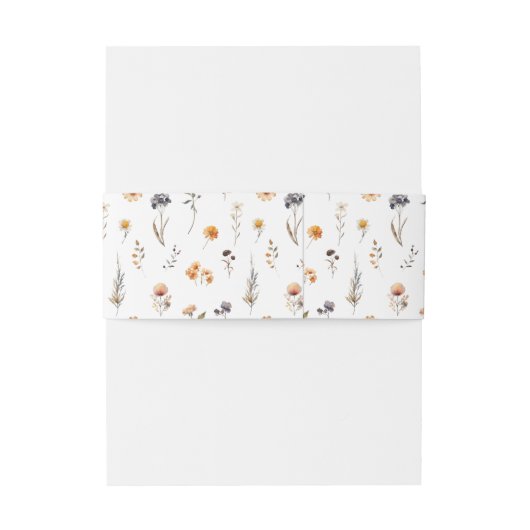 Zonnige zonnebloemen & wilde bloemen herfstbruilof uitnodigingen wikkel (Achterkant Voorbeeld)