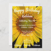 ZONNLOWER FOTO HAPPY BIRTHDAY INVITATION KAART (Voorkant)