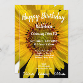 ZONNLOWER FOTO HAPPY BIRTHDAY INVITATION KAART