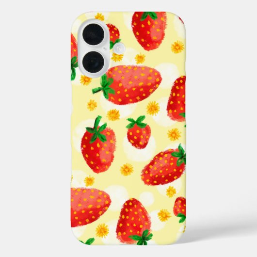Zonovergoten aardbeien en madeliefjes Case-Mate iPhone case (Achterkant)