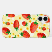 Zonovergoten aardbeien en madeliefjes iPhone hoesje (Achterkant horizontaal)