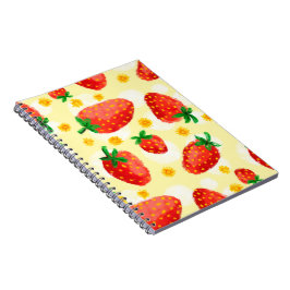 Zonovergoten aardbeien en madeliefjes notitieboek