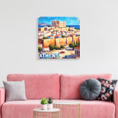 Zonovergoten Athene Akropolis Gezicht Canvas Kunst (Insitu (Woonkamer))