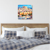 Zonovergoten Athene Akropolis Gezicht Canvas Kunst (Insitu (Slaapkamer))