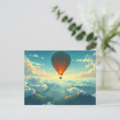 Zonovergoten ballonvaart briefkaart (Staand voorkant)