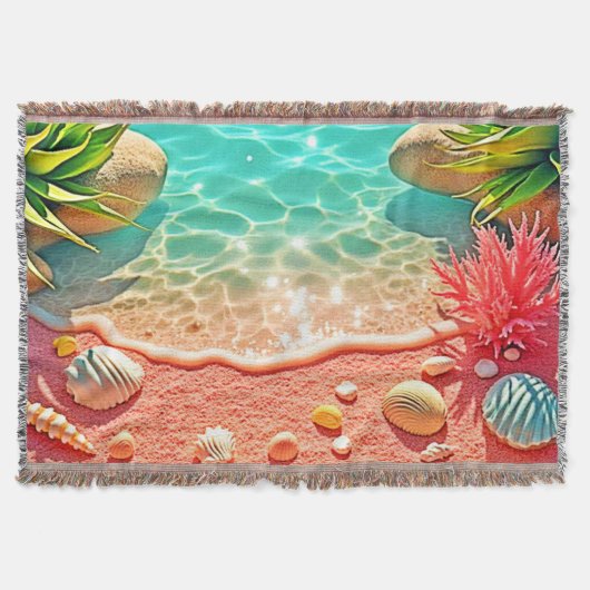 Zonovergoten Beach Shells Design Deken (Voorkant)