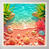 Zonovergoten Beach Shells Design Poster (Voorkant)