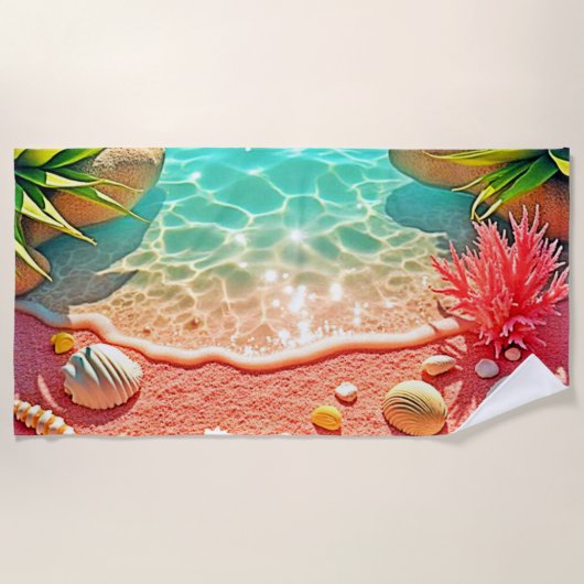 Zonovergoten Beach Shells Design Strandlaken (Voorkant)