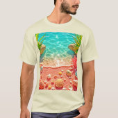 Zonovergoten Beach Shells Design T-shirt (Voorkant)