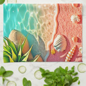 Zonovergoten Beach Shells Design Theedoek (Gevouwen)