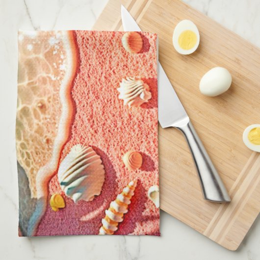 Zonovergoten Beach Shells Design Theedoek (Quarter Fold)