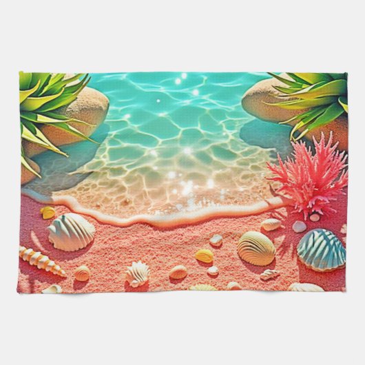 Zonovergoten Beach Shells Design Theedoek (Horizontaal)