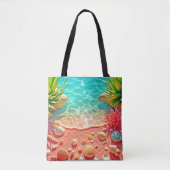 Zonovergoten Beach Shells Design Tote Bag (Voorkant)