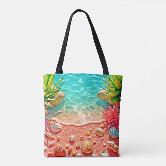 Zonovergoten Beach Shells Design Tote Bag (Achterkant)