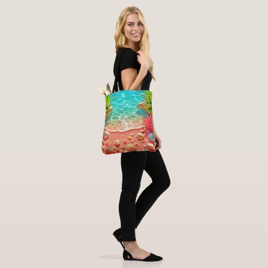 Zonovergoten Beach Shells Design Tote Bag (Op model)