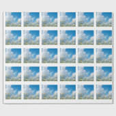 Zonovergoten bloemblaadjes cadeaupapier (Vlak)