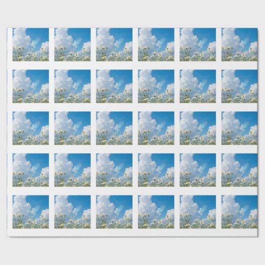 Zonovergoten bloemblaadjes cadeaupapier (Zoom)