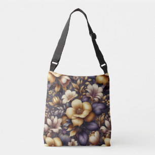 Zonovergoten Bloemblaadjes en Paarse Nevel Crossbody Tas