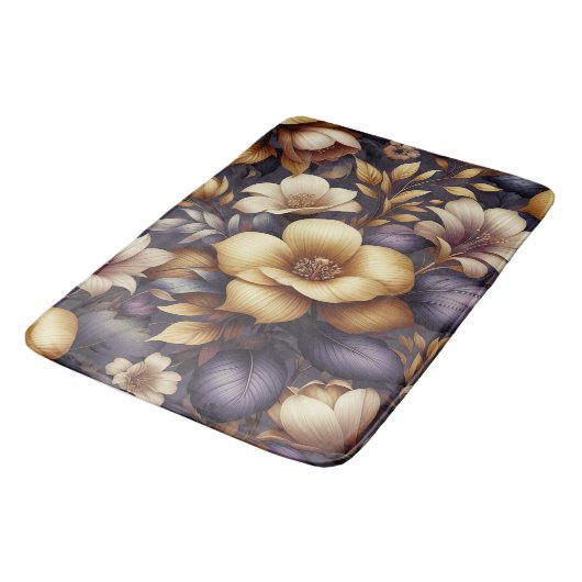 Zonovergoten bloemblaadjes en Paarse waas Badmat (Gekanteld)