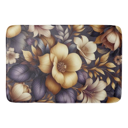 Zonovergoten bloemblaadjes en Paarse waas Badmat (Voorkant)