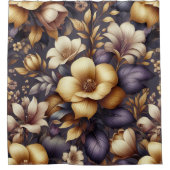 Zonovergoten bloemblaadjes en Paarse waas Douchegordijn (Voorkant)