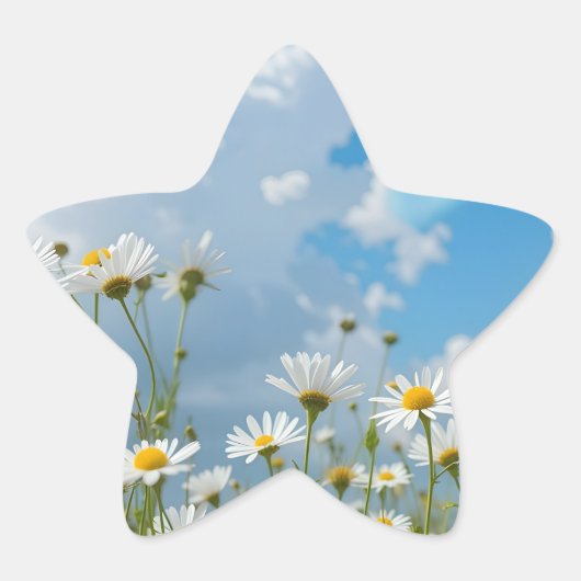 Zonovergoten Bloemblaadjes Ster Sticker (Voorkant)
