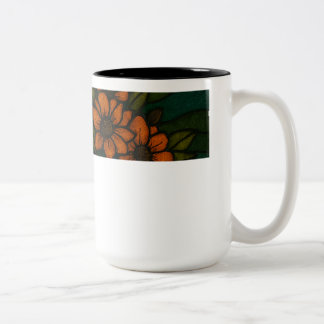 Zonovergoten Bloemen onder de Toppen Tweekleurige Koffiemok