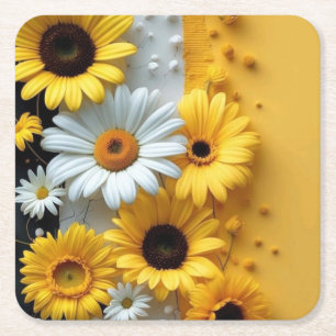 Zonovergoten bloemenschittering iPad Smart Cover Kartonnen Onderzetters