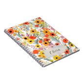 Zonovergoten bloesems: een vreugdevol Notitieboek (Rechterzijde)