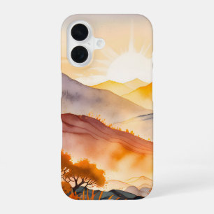 Zonovergoten Bomen en Beschaduwde Valleien iPhone 16 Hoesje