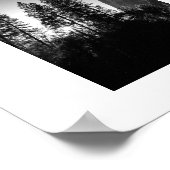 Zonovergoten Bomen Yosemite Zwart-wit Fotografie Poster (Hoek)