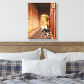 Zonovergoten Boog – Serene Mediterraan Canvas Afdruk (Insitu (Slaapkamer))