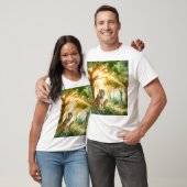 Zonovergoten bos met twee tijgers t-shirt (Unisex)