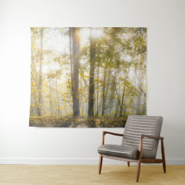 Zonovergoten bos, moderne natuurfoto wandkleed