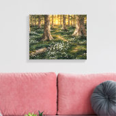 Zonovergoten Bos Wilde Bloemen Bos Canvas Afdruk (Insitu (Woonkamer))