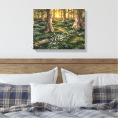 Zonovergoten Bos Wilde Bloemen Bos Canvas Afdruk (Insitu (Slaapkamer))
