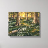 Zonovergoten Bos Wilde Bloemen Bos Canvas Afdruk (Voorkant)